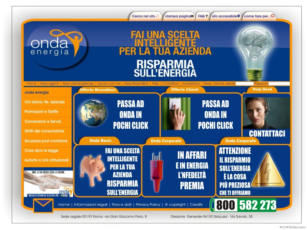 onda energia -  sito istituzionale e portale utenza