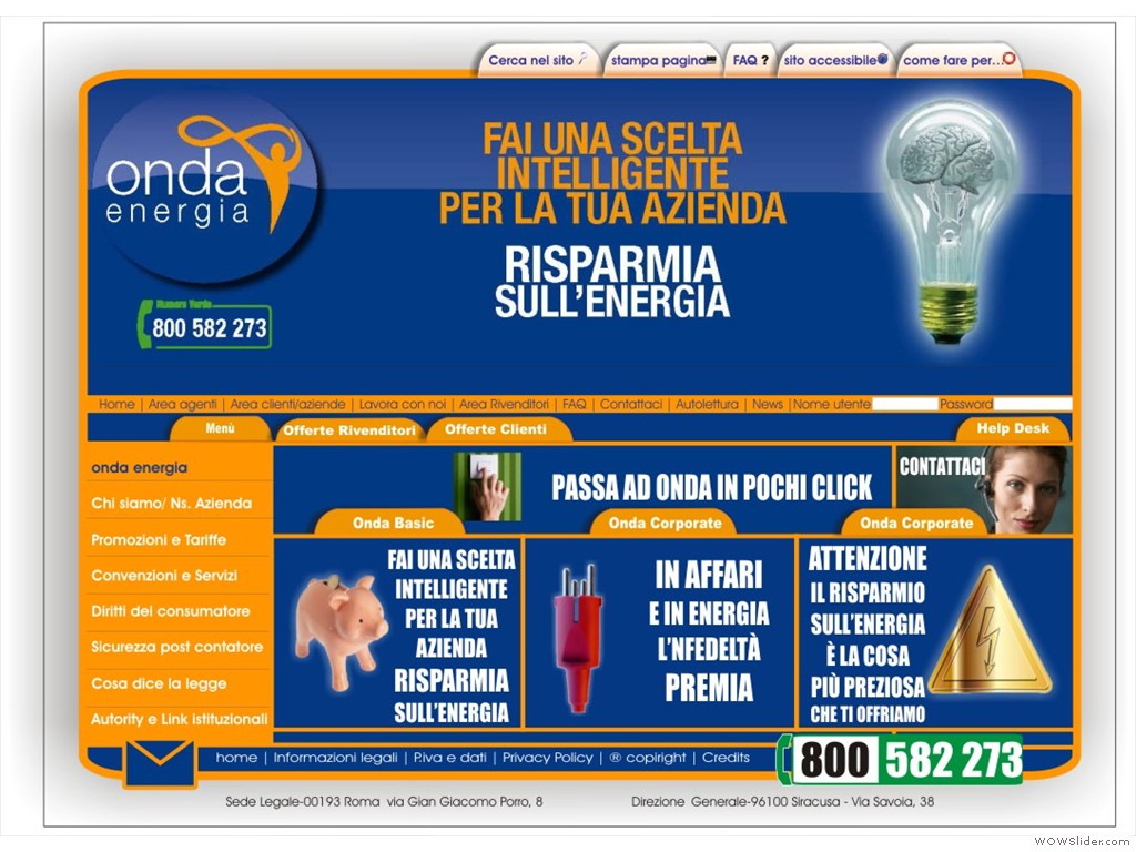 onda energia -  sito istituzionale e portale utenza